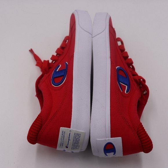 Champion Life Fringe Low Canvass Red Sneakers 9 - Picture 4 of 8